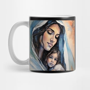 Holy Mary embracing for her son Mug